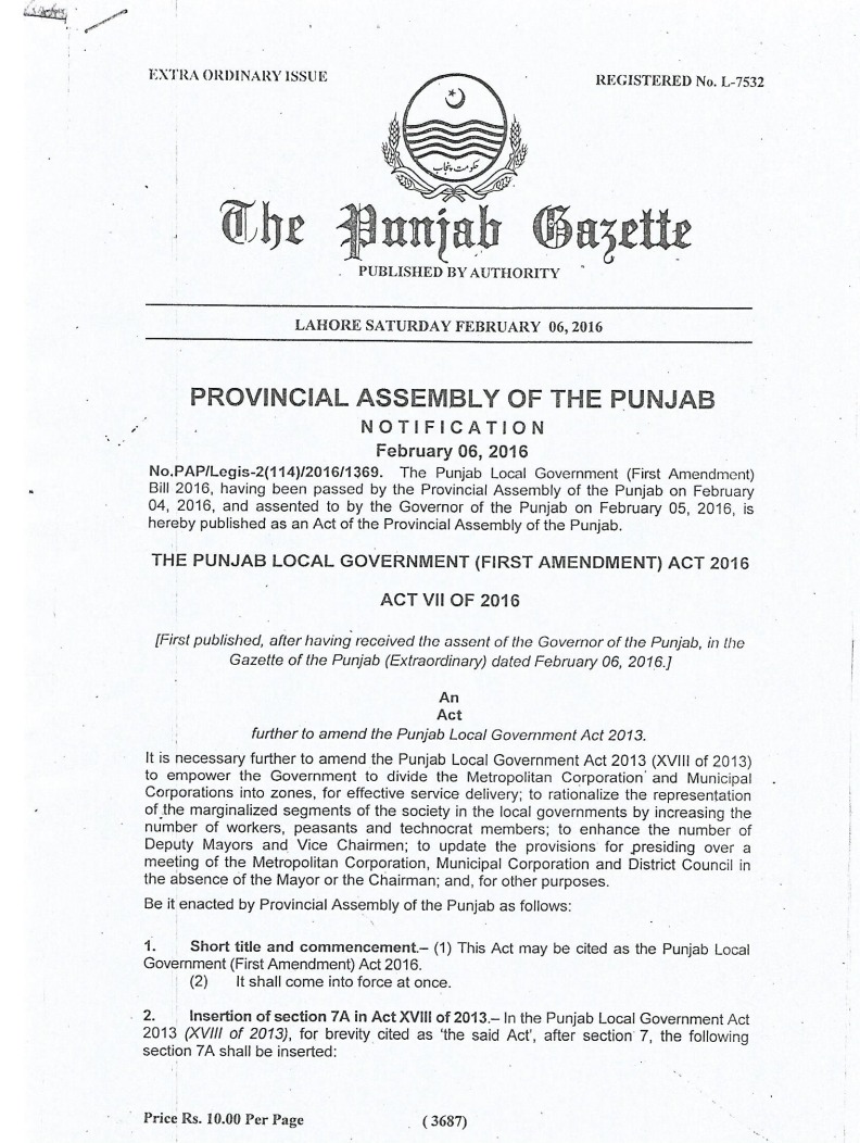 First Local Govt Amendment  